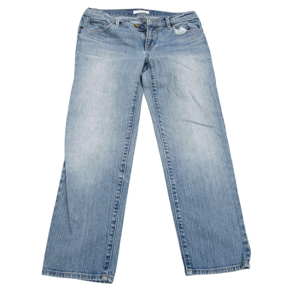 Ann Taylor Loft Relaxed Straight Crop Jeans Light Wash Blue Denim Size 25 0